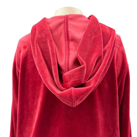 Tommy Bahama Red Velour Hoodie Jacket Full Zip Polyester Womens S - Picture 4 of 10